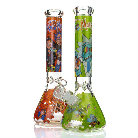 12'' R&M Cartoon Honeycomb Glass Water Pipe Water Pipes EJV 