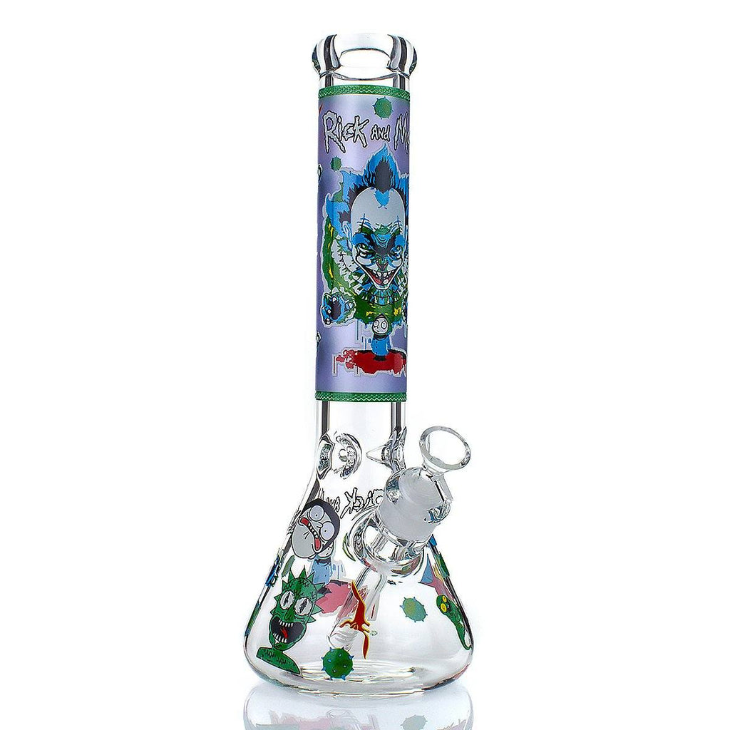 12'' R&M Cartoon Printed Glass Water Pipe Water Pipes EJV Clown 