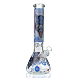 12'' Wolf Printed Glass Water Pipe Water Pipes Ejuice Vapor Blue 