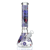12'' Wolf Printed Glass Water Pipe Water Pipes Ejuice Vapor Purple 