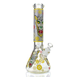 12'' Wolf Printed Glass Water Pipe Water Pipes Ejuice Vapor Yellow Green 