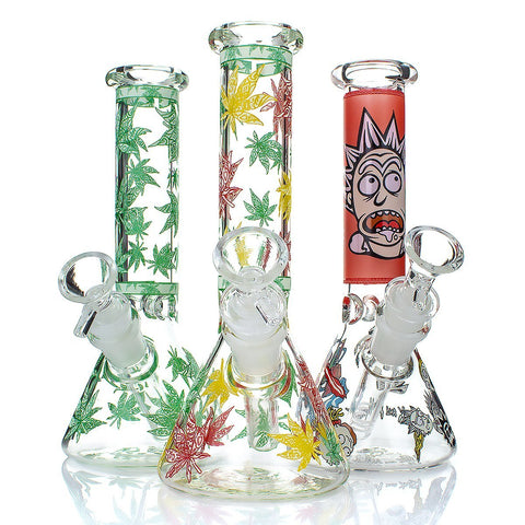 8'' Graphic Printed Glass Water Pipe Water Pipes EJV 