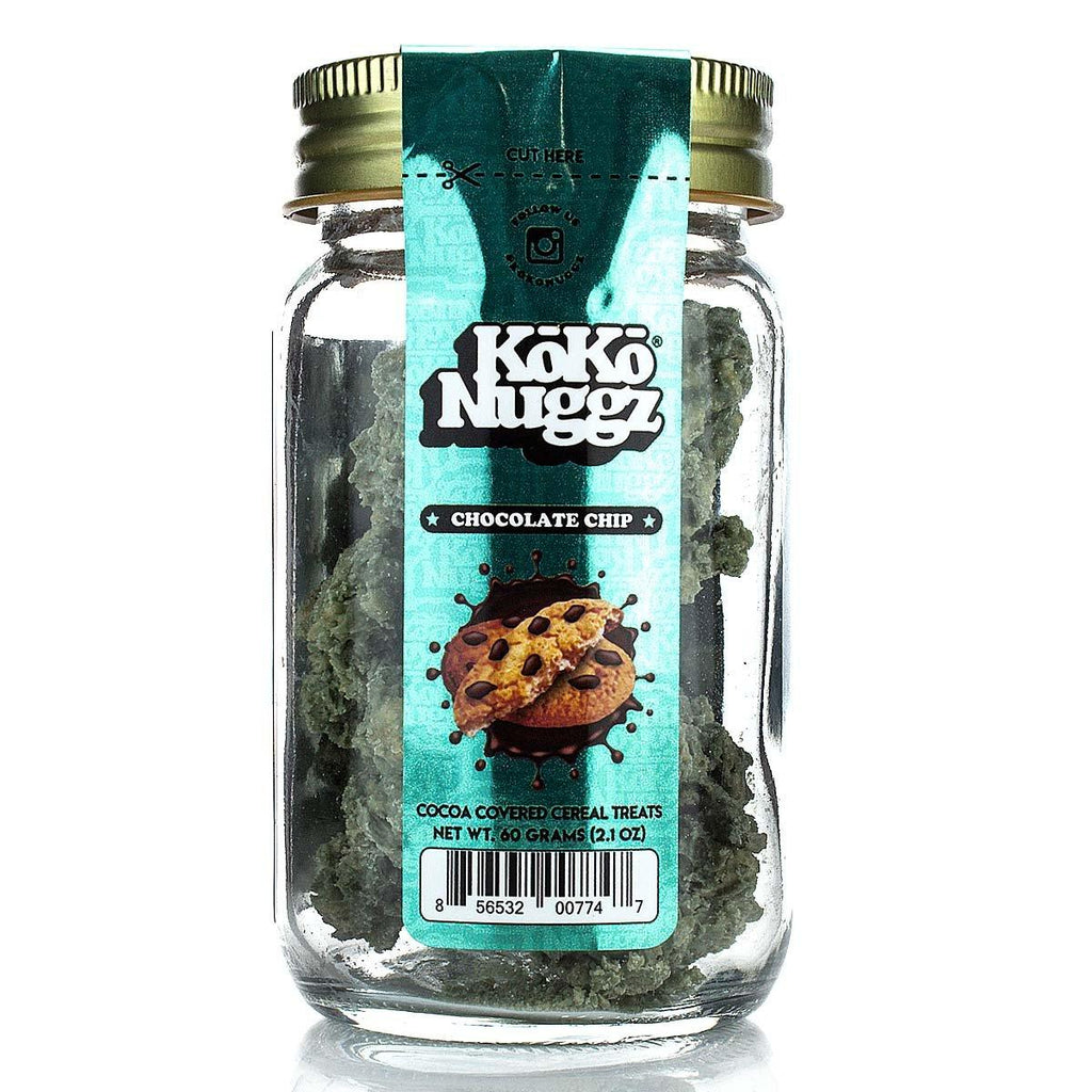 Koko Nuggz Chocolate Jars Alternative KOKO Nuggz 2.1 OZ Glass Jar Chocolate Chip 