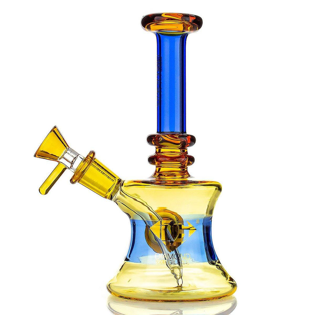 Diamond Glass DGW-945 Water Pipe - (Diamond Booster) Water Pipes Diamond Glass Gold/BlueViolet 