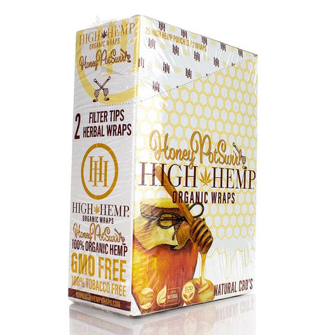 High Hemp Organic Wraps Display Box - (25CT) Rolling Papers High Hemp Honey Pot Swirl 