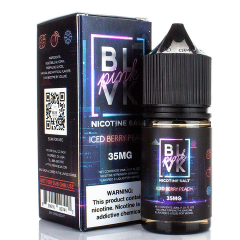 Iced Berry Peach by BLVK Pink Salt Series 30ml Nicotine Salt BLVK Unicorn Salt 