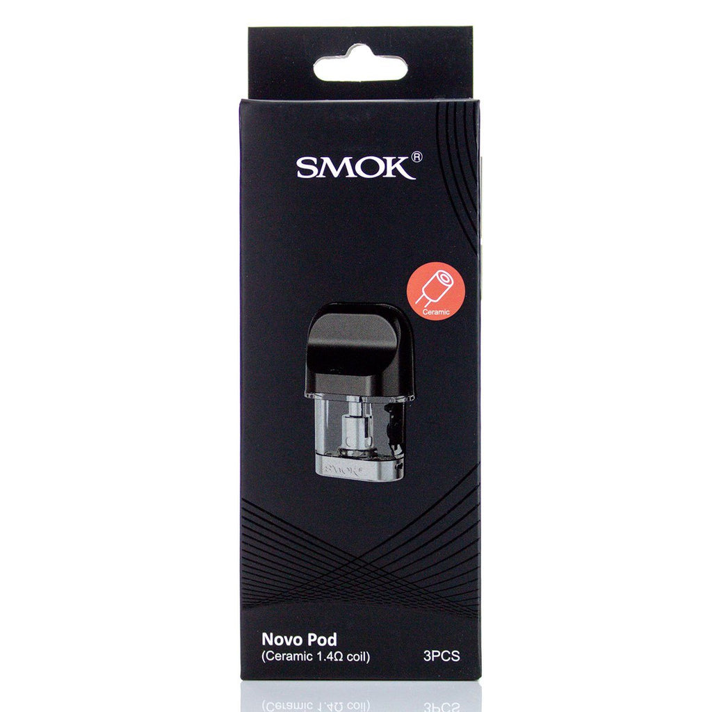 SMOK NOVO Replacement Pods - (3 Pack) Replacement Pods SMOK 1.4-ohm (Ceramic) Black 